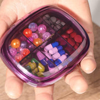 (NET) Portable Pill Dispenser Box 6 Compartments Pill Organizer Box for Medicines