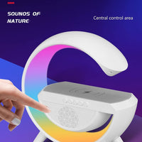 (Net) Wireless Charging Bedside LED Night Light, Bluetooth Speaker, Smart Big G Colorful Atmosphere Lamp / BT2301 / KR-204