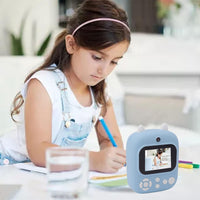 (Net) Children's Camera, Digital Camera Children's Print Instant Camera 1080P 2.4 Inch Display Video Camera Black and White Photo Camera with 32 GB and 3 Rolls