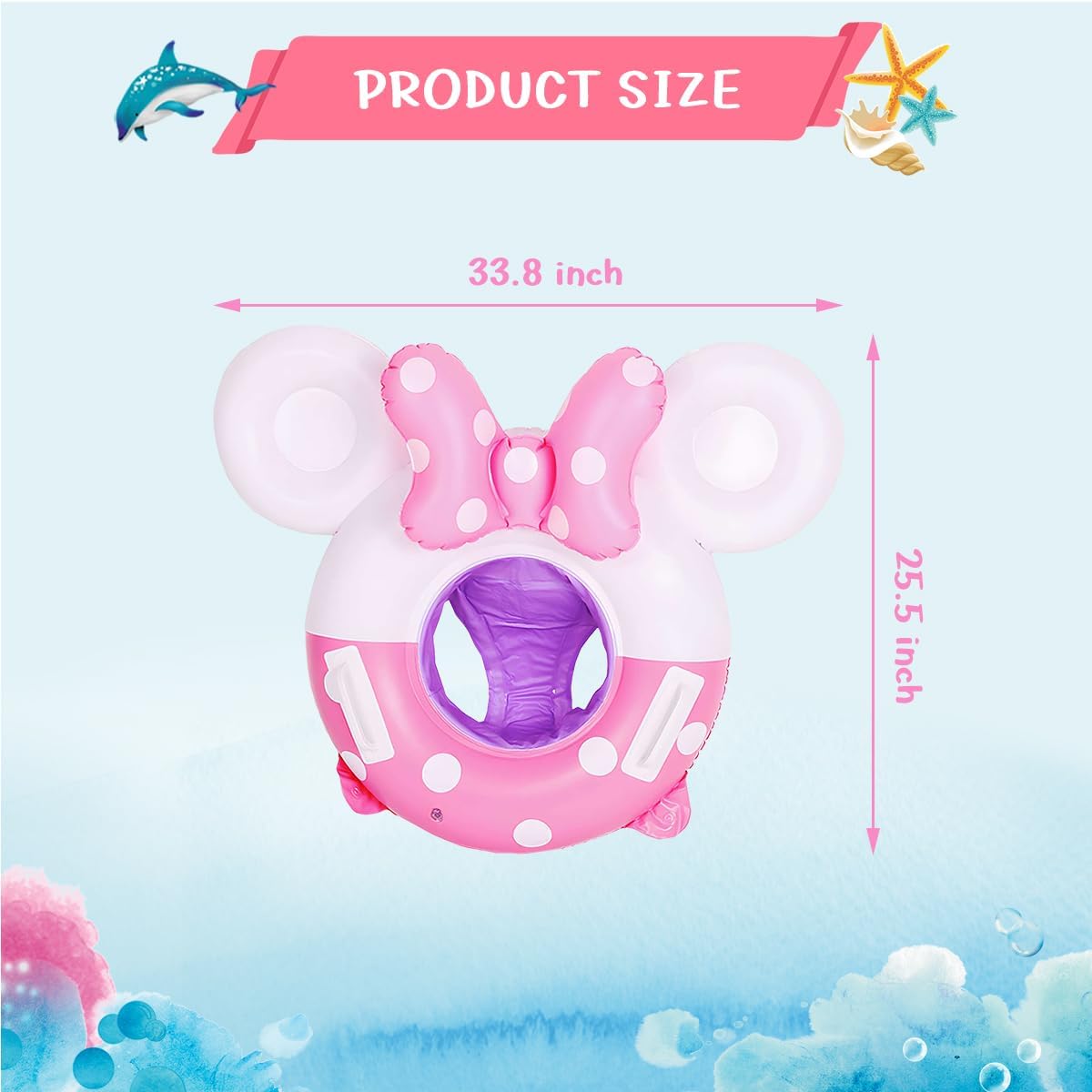 (NET) Mini Mouse Swimming Float Swimming Ring Inflatable Pool Floating Round Pool Float Thick