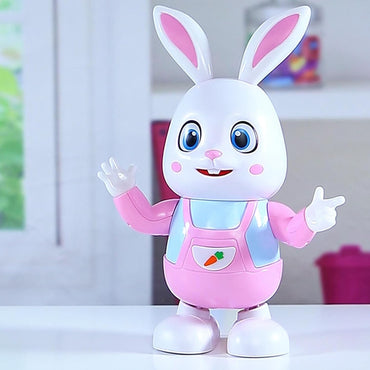 (Net) Robot Rabbit Walking Dancing Sing Electronic Bunny Music Robotic Animal  With LED Cute Electric Pet Toy Kids Birthday Gift