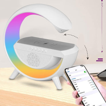 (Net) Wireless Charging Bedside LED Night Light, Bluetooth Speaker, Smart Big G Colorful Atmosphere Lamp / BT2301 / KR-204
