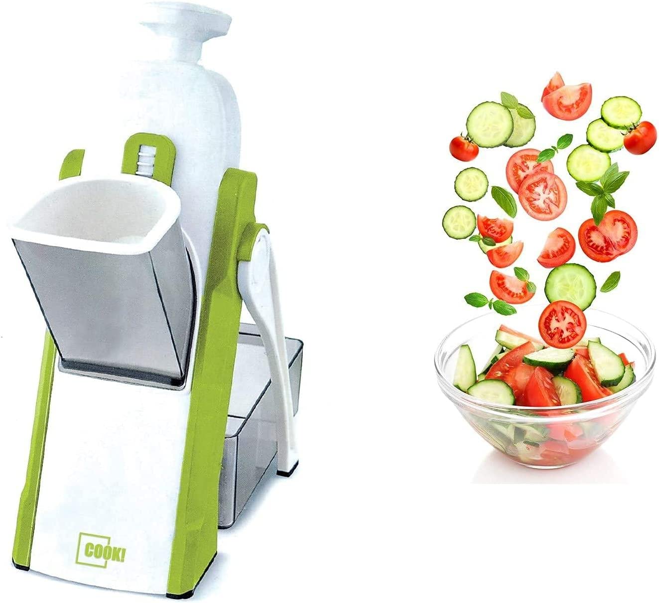 (NET) Multifunction Vegetable Chopper Slicer Adjustable Vegetable Cutter Safe for Kitchen