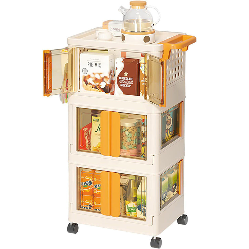 Stackable Boxes Net (NET) 3 Tier Stackable Storage Box with Wheels