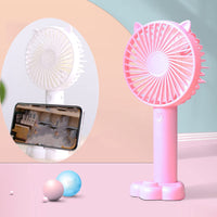 Cute Handheld Fan USB Portable Mini Ultra-quiet Fan Student Office Small Cooling Fan Travel Summer