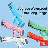 (NET) High Pressure Electric Water Gun Large Capacity Automatic Water Guns Shark Adult Kids Outdoor Beach Pool Summer Toys Watergun