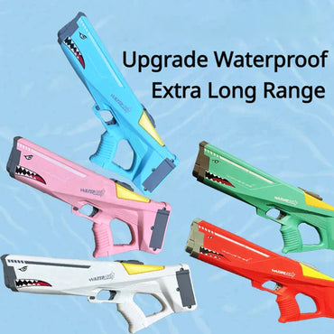(NET) High Pressure Electric Water Gun Large Capacity Automatic Water Guns Shark Adult Kids Outdoor Beach Pool Summer Toys Watergun