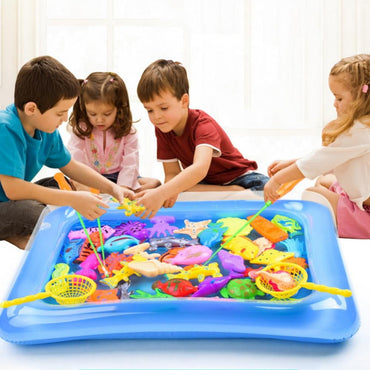 Kids Magnetic Fishing Game Toy Set with Fishing Pole,Toddler Pool Fishing Game for Kids Bath Toy