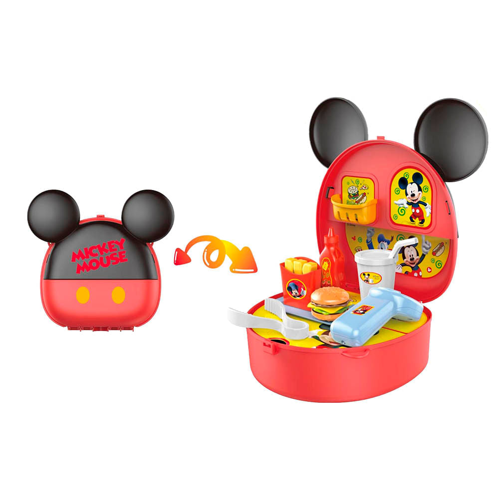 Mickey Mouse Fast Food Toy Suitcase Hamburger Set Birthday Gift Children Toy