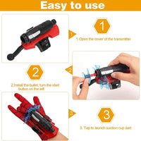 (Net) Spiderman Wrist Launcher Safe Soft Bullet Gun Toy Spider Man Web Shooter Children Cosplay Props Toys Gift