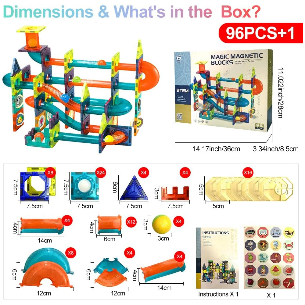 96PCS Magnetic Block Building Set - Educational Toy for Kids