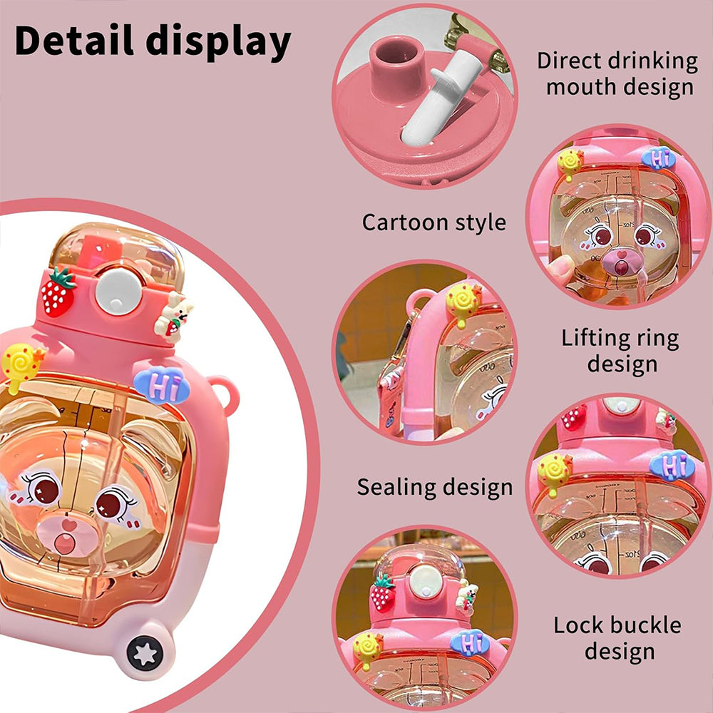 (NET) Cute Bear Design Double Wall Water Bottle 1 L