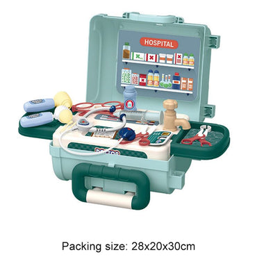 (Net) 3-in-1 Medical Doctor Trolley Case Table - Kids Doctor Play Toys
