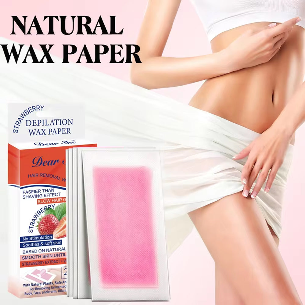 (NET) Strawberry Facial Wax Strips For Hair Removal 20 pcs /012018