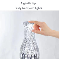 (NET) Vase Shape Atmosphere Crystal Lamp Diamond Table Lamp Home Decorations LED Lights / 75648