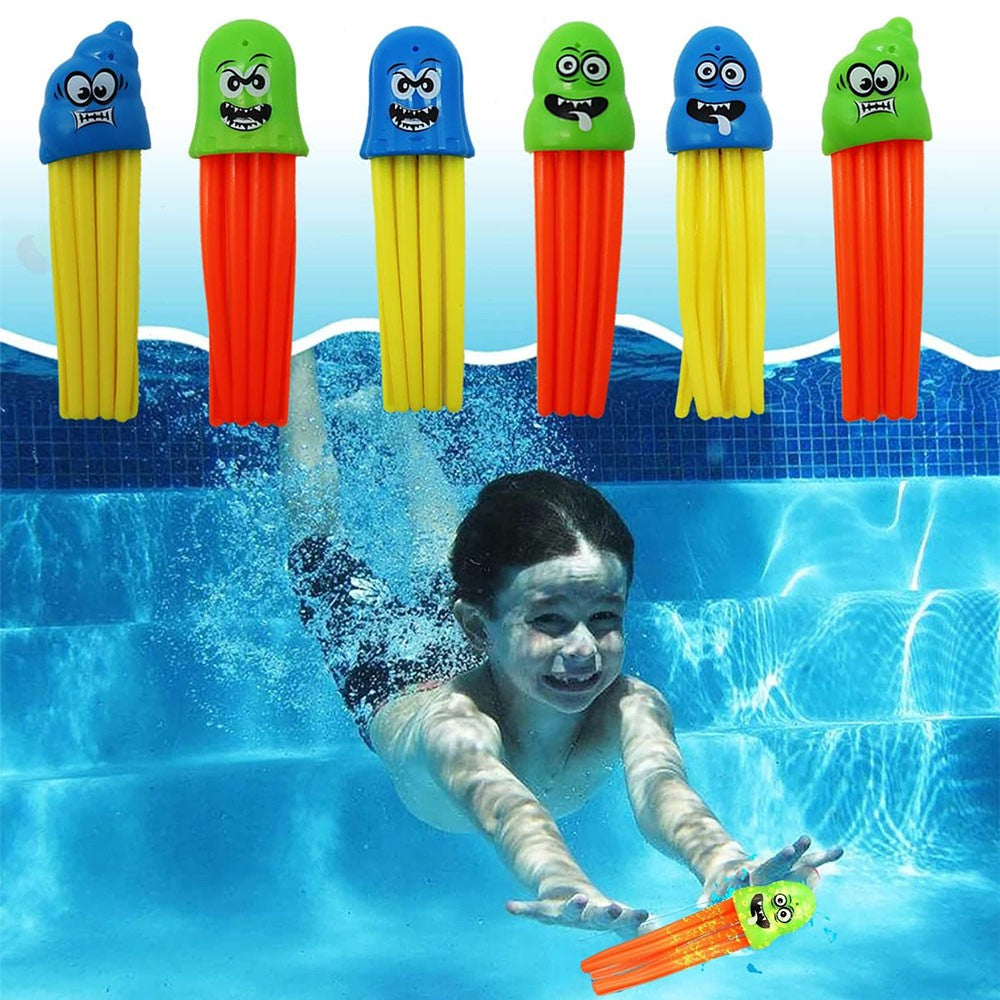 Plastic Diving Game With Octopus Shaped And Silicone Arms For Kids 6 Pcs
