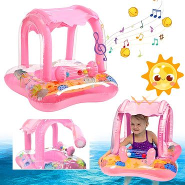 (NET) Baby Swimming Ring with Sun Canopy