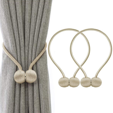 (net) Magnetic Curtain Tiebacks Curtain Clips Rope Holdbacks Curtain Weaving Holder Buckles For Home Office Decorative 1 piece