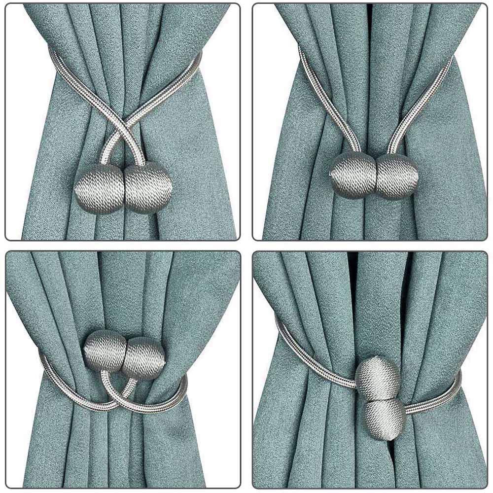 Magnetic Curtain Tiebacks Curtain Clips Rope Holdbacks Curtain Weaving Holder Buckles For Home Office Decorative 1 piece