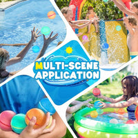 (NET) Reusable Water Balloons, Quick Fill Self-Sealing Water Bombs