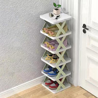 3 layer Stackable Shoe Storage Box Entryway Shelf Box Plastic Shoe Cabinet Space Saver / 23FK056-2