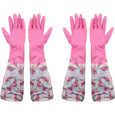 ( NET ) Reusable Odour Free PVC Latex Rubber Kitchen Gloves For Washing
