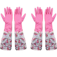 ( NET ) Reusable Odour Free PVC Latex Rubber Kitchen Gloves For Washing