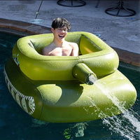 (net)Tank Pool Float Gaint Inflatable Swimming Ring with Water Gun