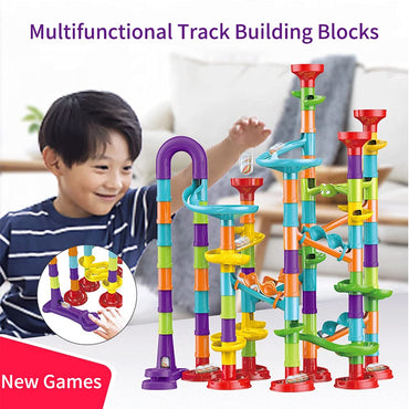 113 Pieces 3D Marble Run Set Construction Building Blocks STEM Learning Toy Early Education