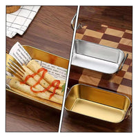 (NET) Food Serving Tray with Handle Plate 20x16x6 CM