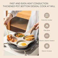 4 Hole Nonstick Egg Hamburger Frying Pan, Versatile Mini Omelette Pan with Handle, Pancake Pan,Easy Release, Easy Cleaning,Perfect for Home Cooking