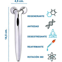 ( NET) Firming and Invigorating Facial Massager for Skin 3D Rotary Roller With Anti-Wrinkle Effect Removes Fine Lines On The Face And Relaxes Skin Naturally