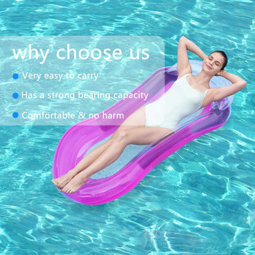 Inflatable Swimming Floating Bed Hammock for Pool with Soft Mesh Center