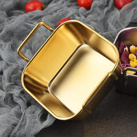 (NET) Brass Small Square Dish Feeder and Dish 10.5x10.5x4 CM