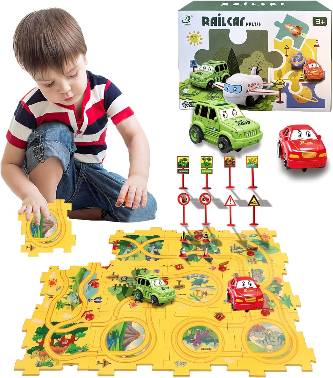 Puzzle Racer Car Track Set for Kids