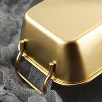 (NET) Brass Small Square Dish Feeder and Dish 10.5x10.5x4 CM