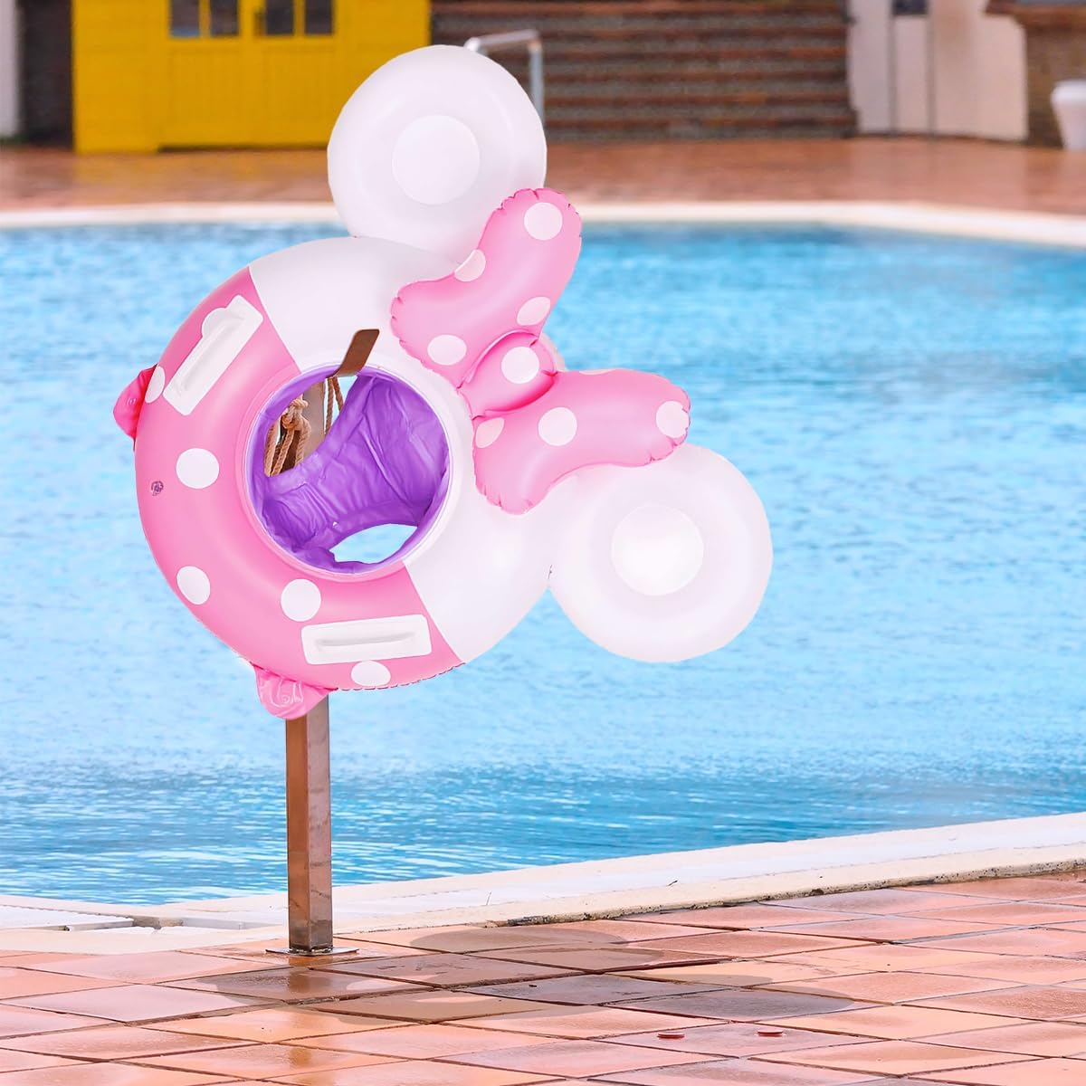 (NET) Mini Mouse Swimming Float Swimming Ring Inflatable Pool Floating Round Pool Float Thick