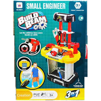 (Net) 3 In 1 Small Engineer Build Beam Workshop Playset With Travel Luggage Trolley For Kids
