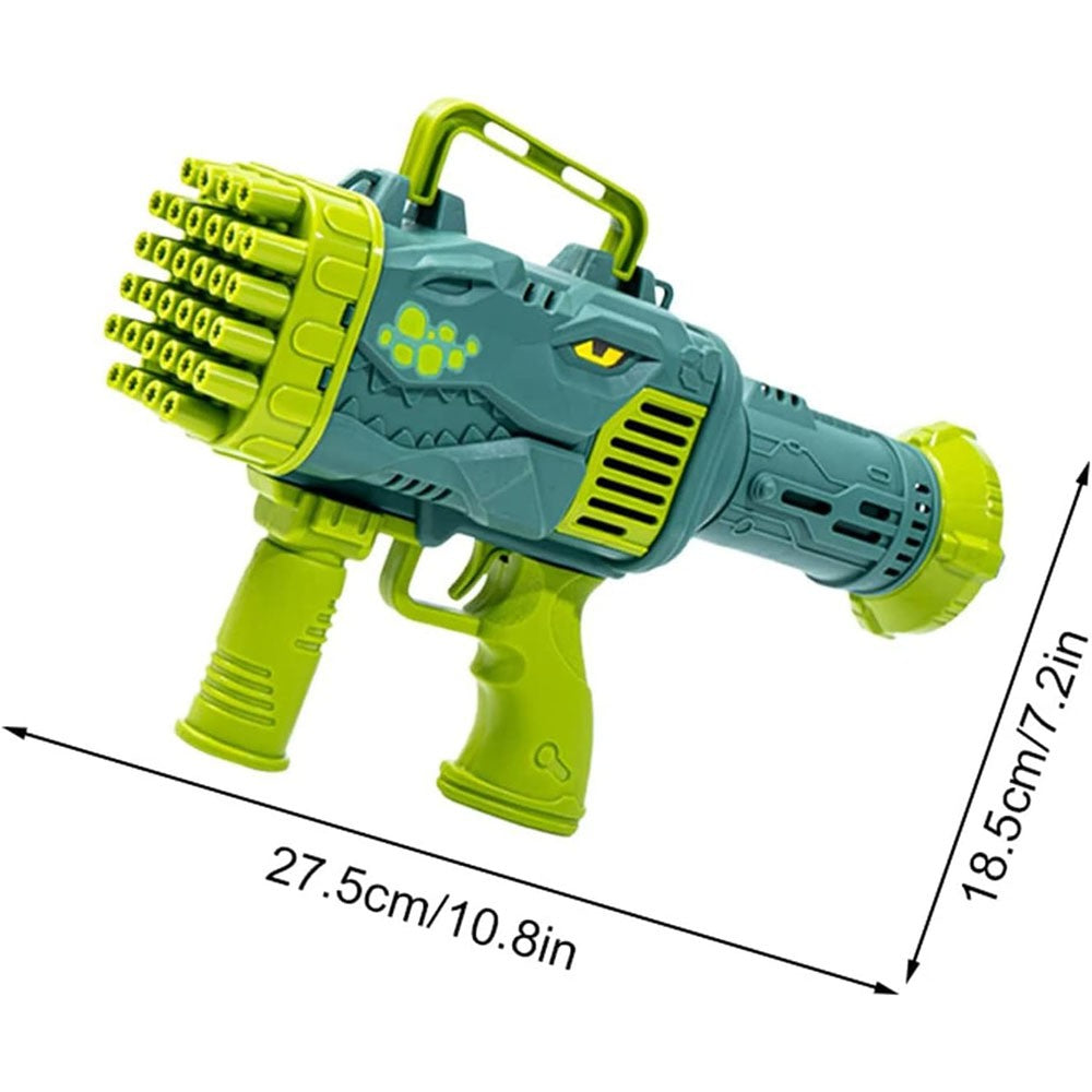 (NET) 32 Holes Dinosaur Bubble Gun Rocket Launcher Handheld Bubble Gun Children's Breathable Bubble Machine Toy