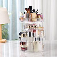 Makeup organizer 360 Degree Rotating Adjustable Display Box Suitable For Jewelry Makeup Brushes Lipsticks And More Clear Transparent