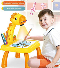 Kids Led Projector Drawing Table Toy Set Art Painting Board Table Light Toy Educational Learning Paint Tools Toys for Children