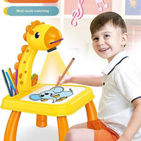 Kids Led Projector Drawing Table Toy Set Art Painting Board Table Light Toy Educational Learning Paint Tools Toys for Children