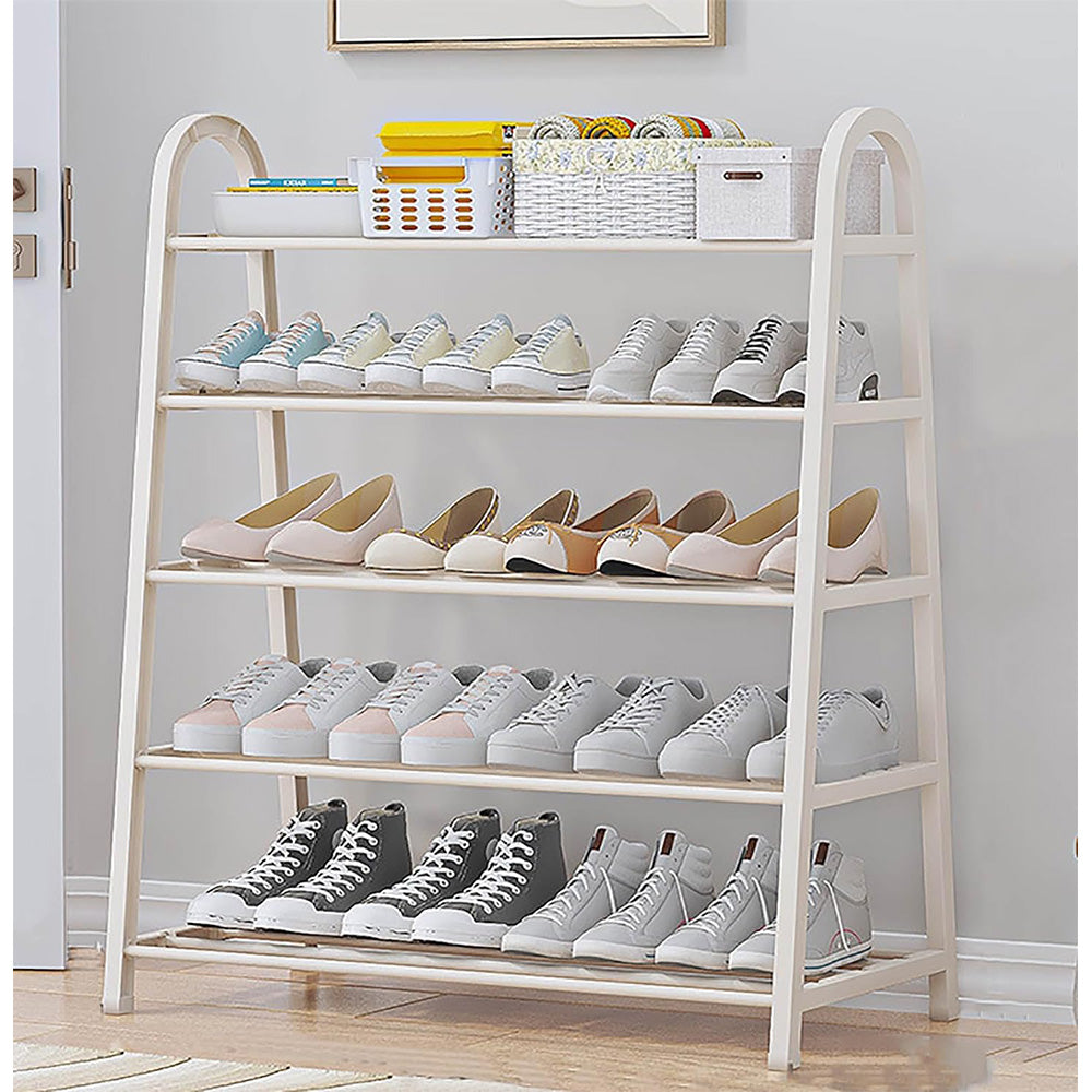 Stream Line Shoe Rack Streamlined White 5-Layer Shoe Storage Rack - Maximize Your Home's Sho