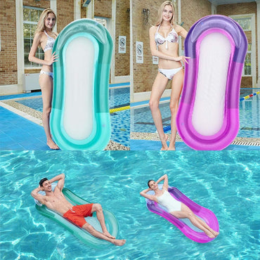 Inflatable Swimming Floating Bed Hammock for Pool with Soft Mesh Center