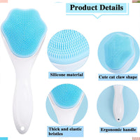 Silicone Face Scrubber Exfoliating Brush Manual Handheld Facial Cleansing Brush Blackhead Scrubber Soft Food Grade Silicone Bristles For Face Skincare