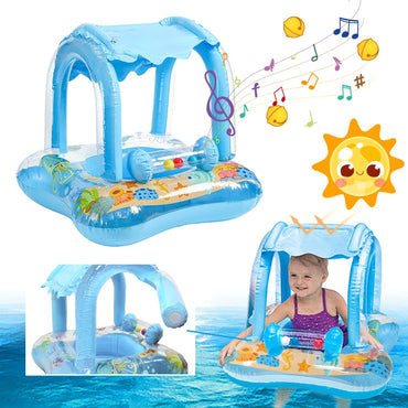 (NET) Baby Swimming Ring with Sun Canopy