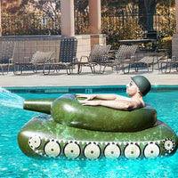 (net)Tank Pool Float Gaint Inflatable Swimming Ring with Water Gun
