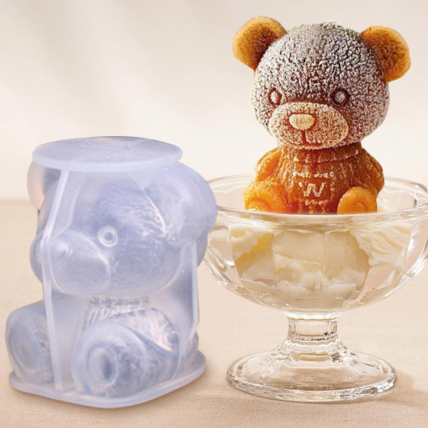 Bear Ice Mold Silicone Bear Shaped Ice Cube Mold Lovely Diy Drink