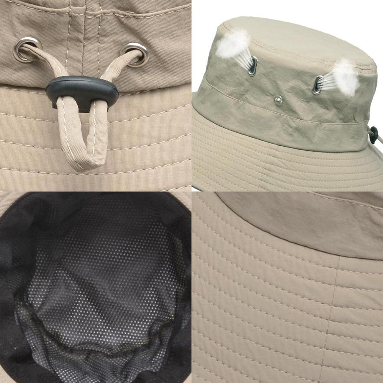 Breathable Party Hat Polyester Adjustable Sun Protection Wide Brim Fisherman Caps for Camping Fishing