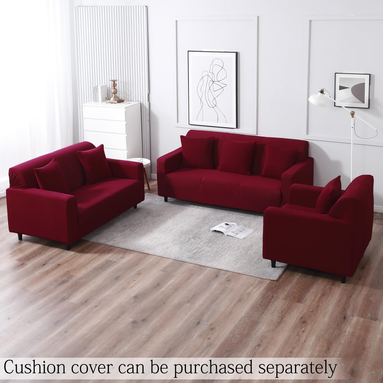 (Net) Elastic Sofa Cover Set, 3 Pieces / 917890